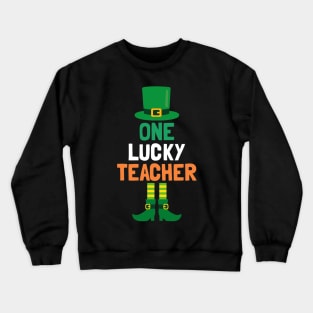 One Lucky Teacher  St Patricks Day Teaching Crewneck Sweatshirt